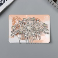 Гребень для волос QF «Леона», цветочный, 9×6 см, серебро