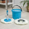 Набор для уборки мини: ведро с пластиковой центрифугой 7,2 л, швабра 113 см, запасная насадка из микрофибры, цвет МИКС
