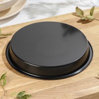 Форма для выпечки Доляна «Жаклин. Круг», 20×3 см, антипригарное покрытие, цвет чёрный