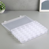 Шкатулка пластик для мелочей "Прямоугольная" 36 отделений 4,3х27,5х17,8 см