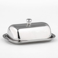 Маслёнка, 16×11×9 см, цвет серебряный