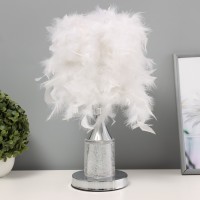 Настольная лампа с подсветкой "Гламур" E27 40Вт хром 26х26х37см RISALUX