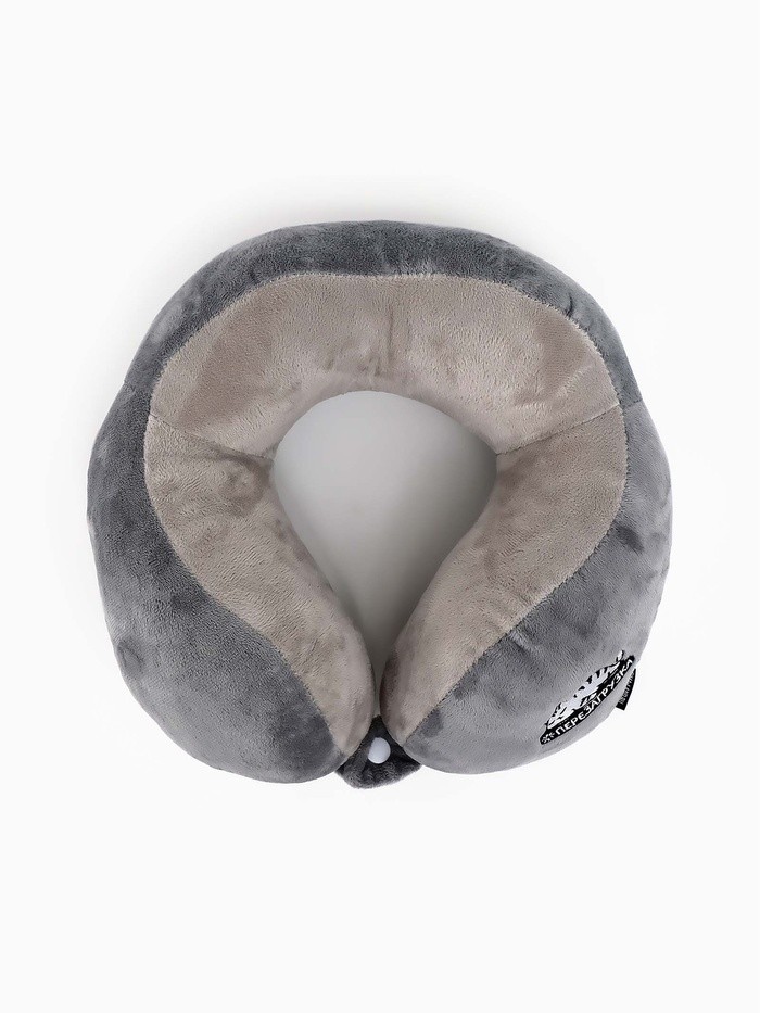 Подушка для путешествий бархатная «Перезагрузка», серая