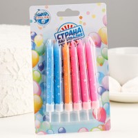 Свечи в торт «Звезды», 7×0.6 см, 6 шт.