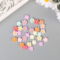 Декор для творчества пластик "Разноцветные незабудки" набор 30 шт 1х1 см