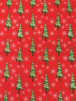 Бумага упаковочная новогодняя тишью «Зимний лес», красная, 50×66 см