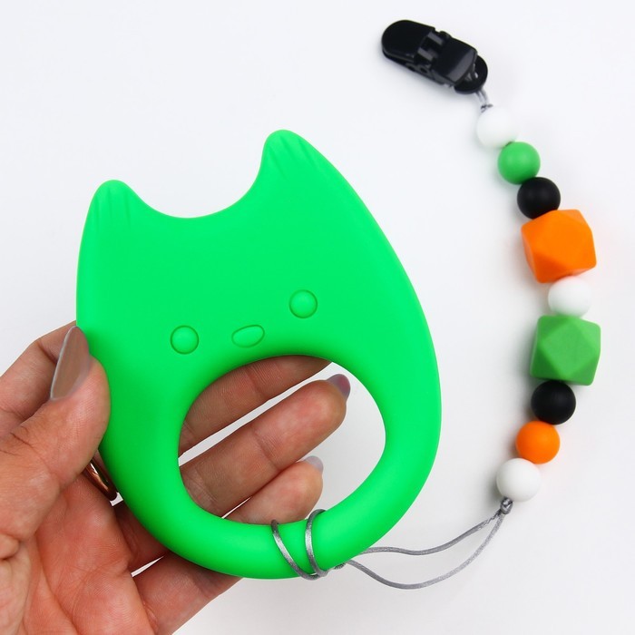 Прорезыватель - игрушка силиконовый на держателе «Котик» Г. Доман Прорезыватель - игрушка силиконовый на держателе «Котик» Г. Доман