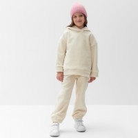 Костюм (худи и брюки) детский MINAKU: Fleece Soft, цвет бежевый, рост 98 см