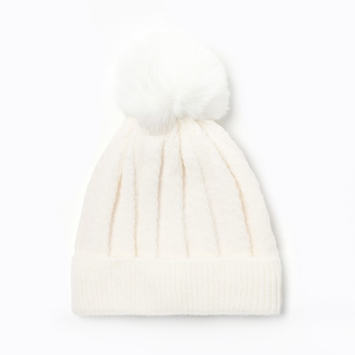 Шапка детская MINAKU, размер 46-48, молочная