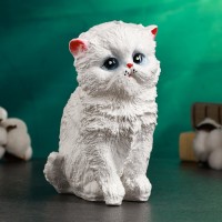 Копилка "Котенок малый" белый, 16х12см