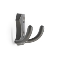 Крючок мебельный ТУНДРА TKd=007, двухрожковый, графит