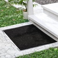 Коврик придверный влаговпитывающий, ребристый, «Стандарт», 50×80 см, цвет чёрный