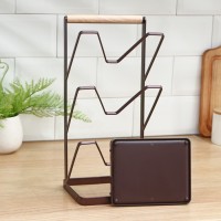 Подставка для крышек Доляна «Лофт», 16×13×33.5 см, коричневая