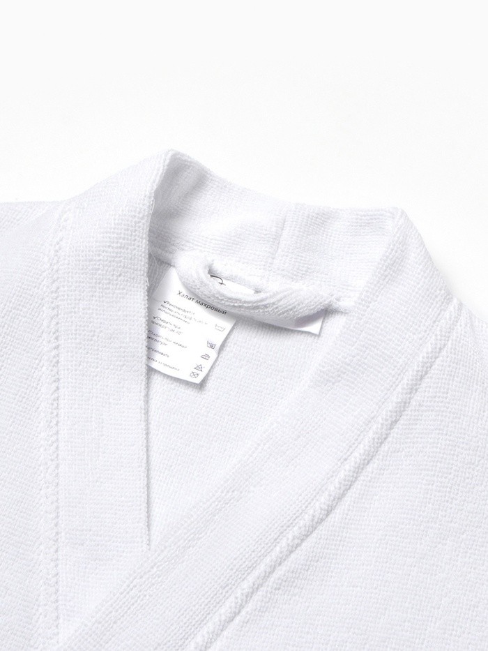 Халат махровый Этель, мужской размер 48-50 цвет белый, 100% хлопок, 320 г/м2