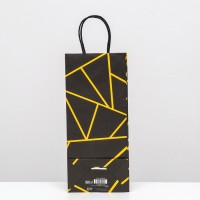 Пакет крафт под бутылку «Геометрия», 14×8×32 см
