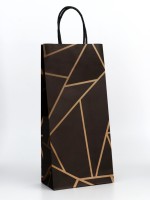Пакет крафт под бутылку «Геометрия», 14×8×32 см