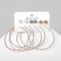 Набор серег QF «Настроение», 6 пар, нюанс, цвет МИКС, d=5 см