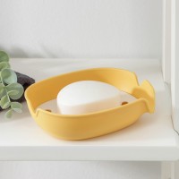 Мыльница пластиковая овальная, 15×10,5×4 см, цвет МИКС