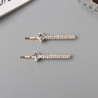 Невидимка для волос «Дилис» (набор 2 шт) грация, 5,5 см, золото