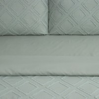 Постельное бельё LoveLife Tufting дуэт "Ромб" 143*215см-2шт,230*240см,50*70см-2шт, цвет зеленый, 110 г/м2