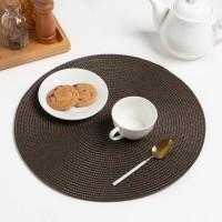 Салфетка сервировочная Доляна  "Классика", цв.бежевый, d 38 см