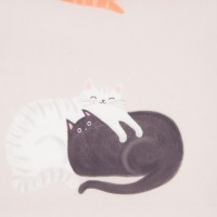 Штора для ванной водоотталкивающая Этель «Котики», 145х180 см, цвет бежевый, ткань оксфорд, 210гр/м2