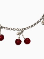Цепь с подвесками «Вишня», 40 см, красная в серебре
