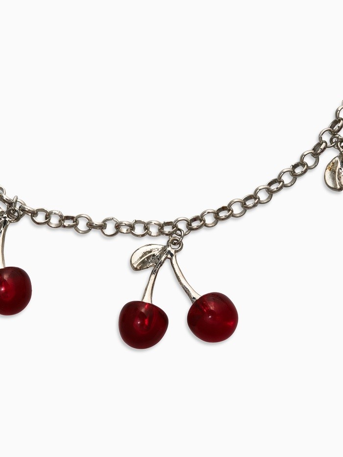 Цепь с подвесками «Вишня», 40 см, красная в серебре Цепь с подвесками «Вишня», 40 см, красная в серебре