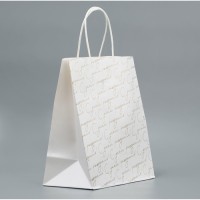 Пакет подарочный крафтовый, упаковка, «С днём рождения», 22×25×12 см