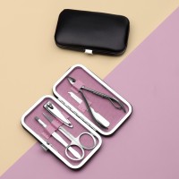 Набор маникюрный, 5 предметов, в футляре, чёрный