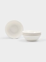 Тарелки глубокие Доляна White Label, набор 4 шт., 15×5 см, фарфор, белые