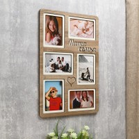 Фоторамка ЛХДФ "Наша семья" на 6 фото 10x15см. Размер изделия 33x51см.