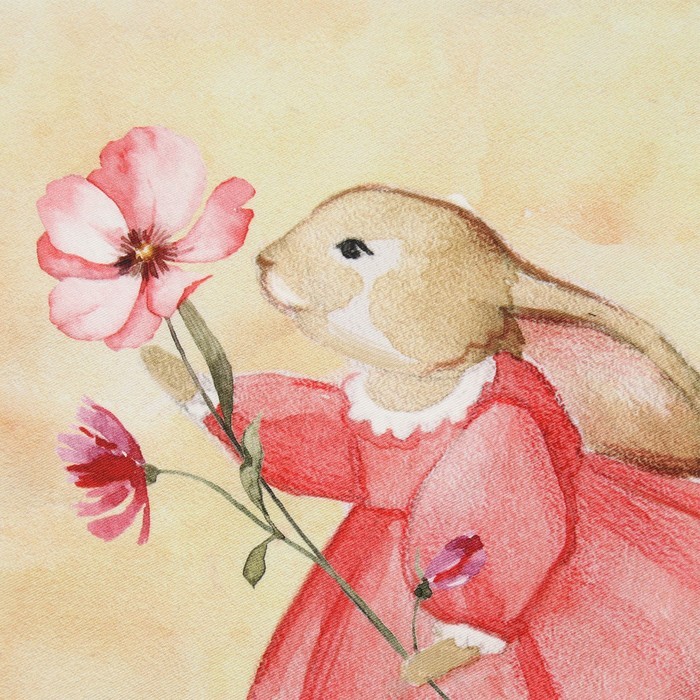 Полотенце Этель «Зайчик с цветком» 40×73 см, 100% хлопок, саржа 190 г/м²