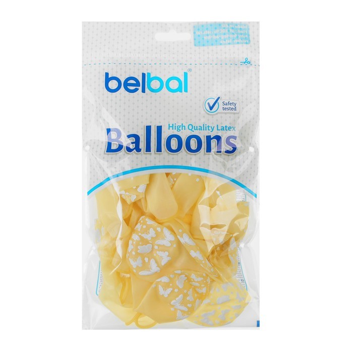 Шар латексный 14" «Бабочки», набор 25 шт., прозрачный