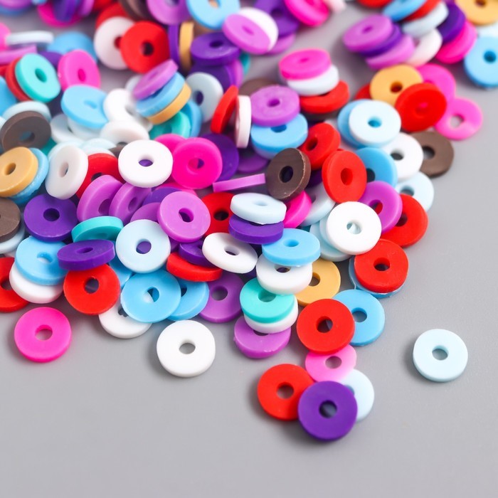 Бусины для творчества PVC "Колечки розово-фиолетовые" набор ≈ 330 шт 0,1х0,6х0,6 см