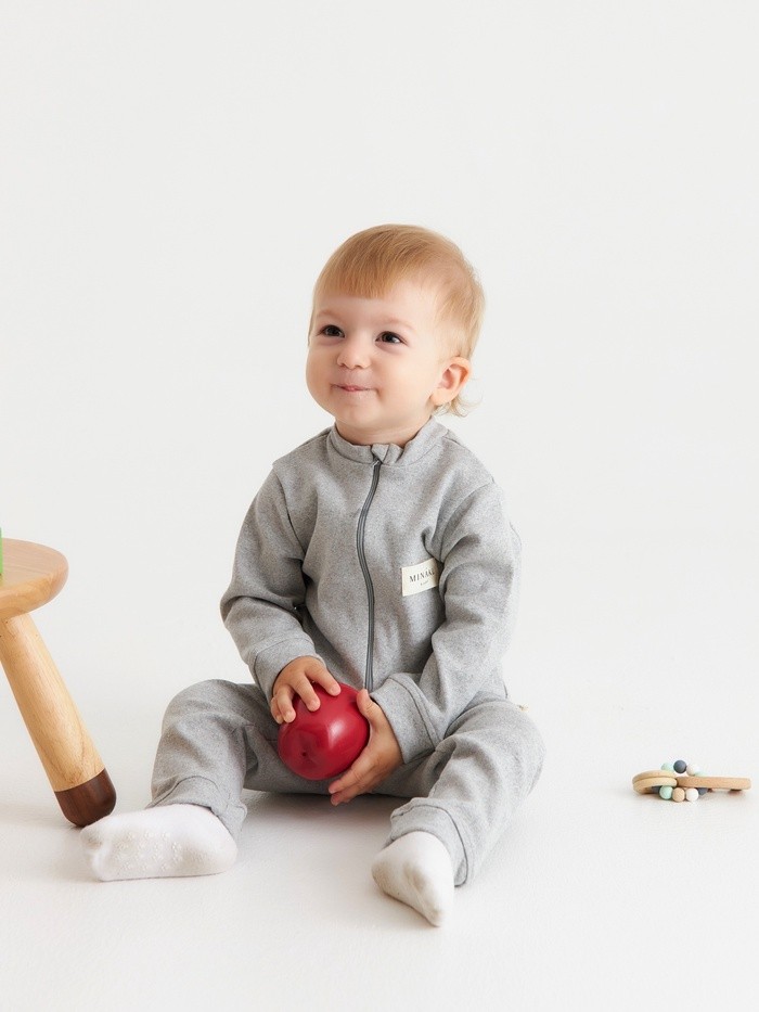 Термокомбинезон детский MINAKU, серый меланж, рост 98 см