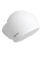 Шапочка для плавания силиконовая для длинных волос, цвет белый