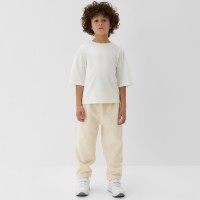 Брюки флисовые детские MINAKU: Fleece Soft, бежевые, рост 104 см