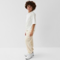 Брюки флисовые детские MINAKU: Fleece Soft, бежевые, рост 104 см