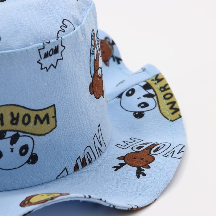 Панама детская "Зверушки" MINAKU, цв,голубой , р-р 50