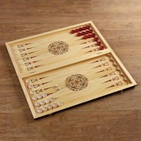 Нарды "Охота с беркутом", деревянная доска 60 х 60 см, с полем для игры в шашки