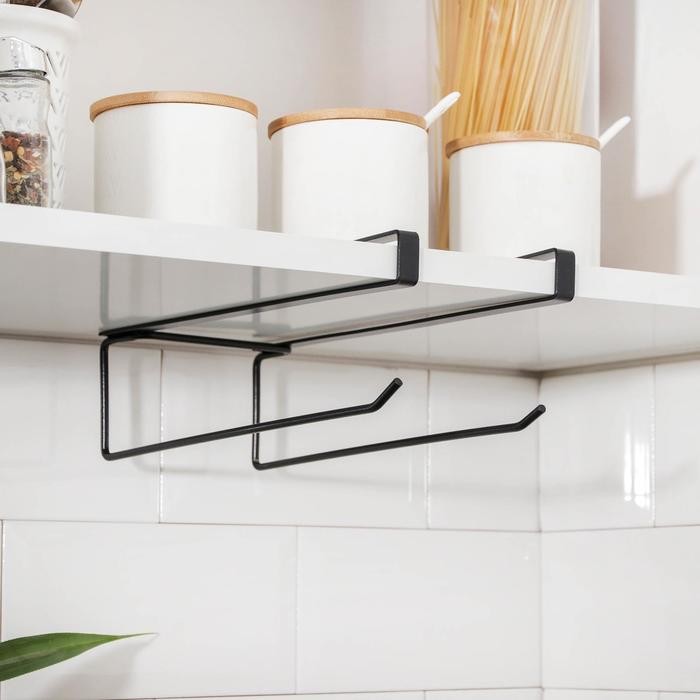 Держатель для кухонных принадлежностей и разделочных досок Доляна, 27×11.5×8 см, чёрный