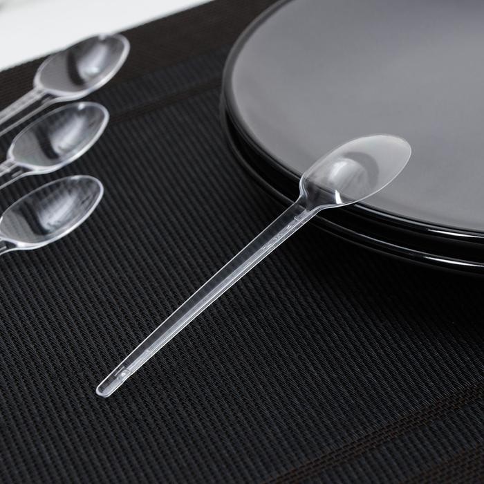 Ложка одноразовая чайная, 12,5 см, цвет прозрачный