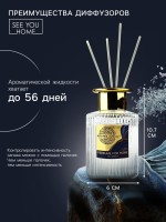 Диффузор ароматический палочки, ароматизатор для дома «Аромадиффузор: For home», аромат морской бриз, 120 мл.