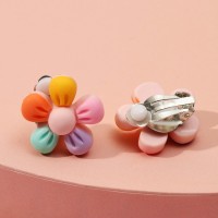 Серьги-клипсы детские Выбражулька «Цветочек пятилистник», цветные