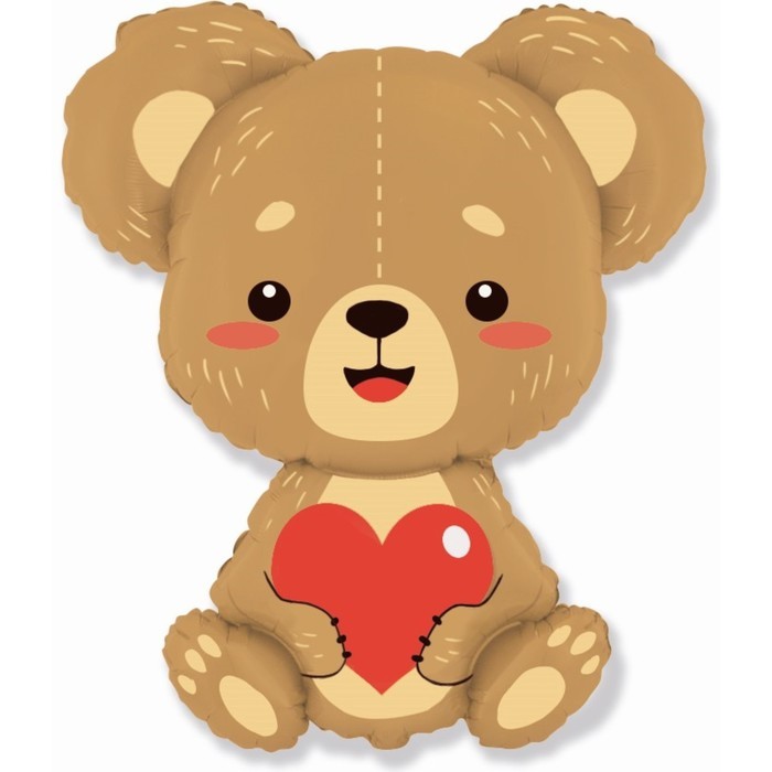 Шар фольгированный 33'' «Плюшевый мишка с сердцем», фигура