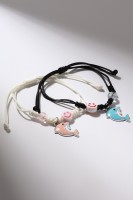 Браслеты парные «Неразлучники» дельфинчики со смайликами, цветные