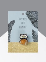 Брошь «Сова» мультяшная, цветная в золоте