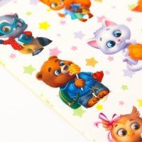 Наклейки бумажные «Зверята», 11 × 15,5 см