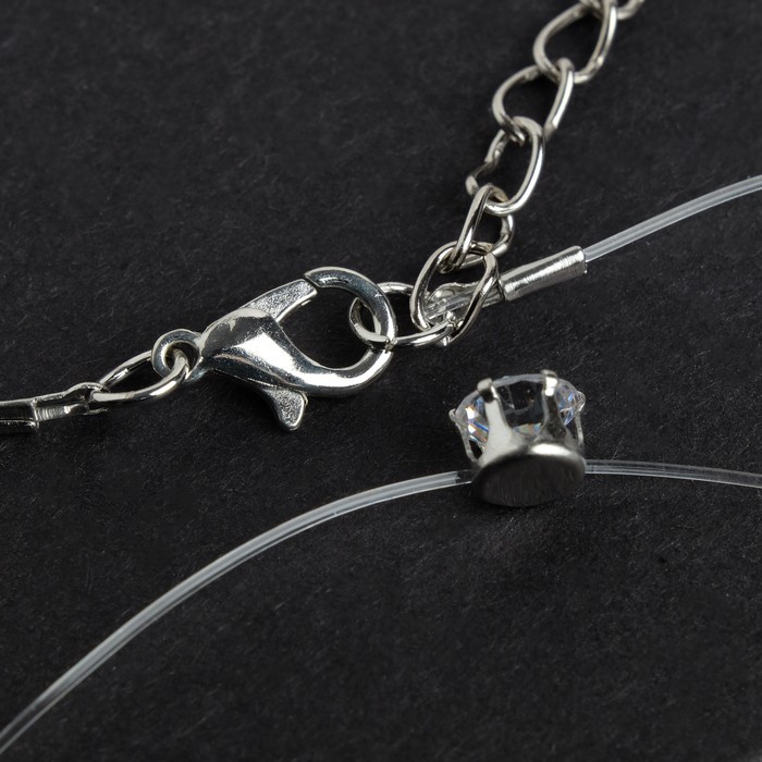 Кулон «На леске» крупная бусина, цвет белый в серебре, 30 см Кулон «На леске» крупная бусина, цвет белый в серебре, 30 см